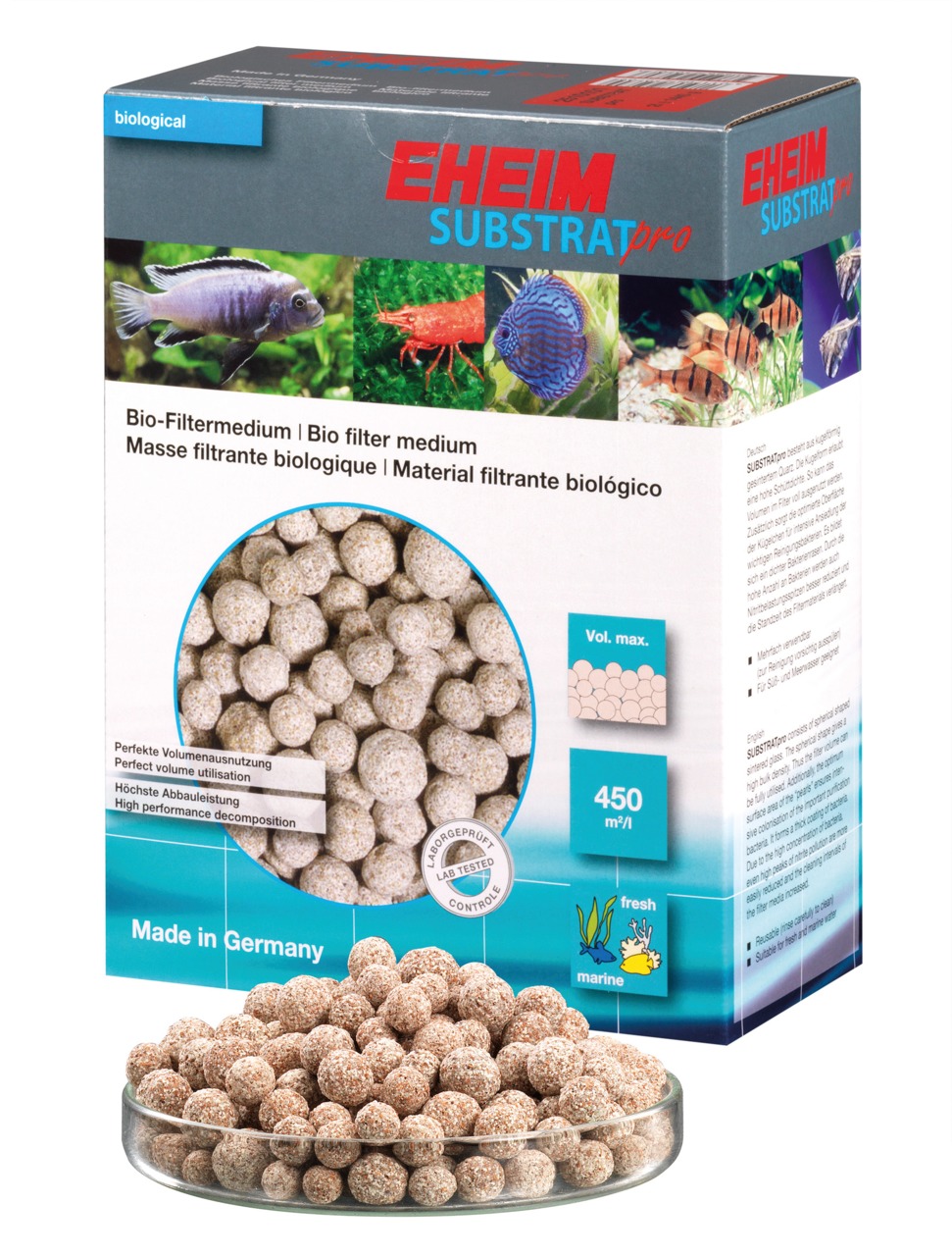 EHEIM SUBSTRATpro: Bio-Filtermedium f. Süß-/Meerwasseraquarien, 450 m²/l Filterleistung, optimiert Abbau, sorgt f. klares Wasser.