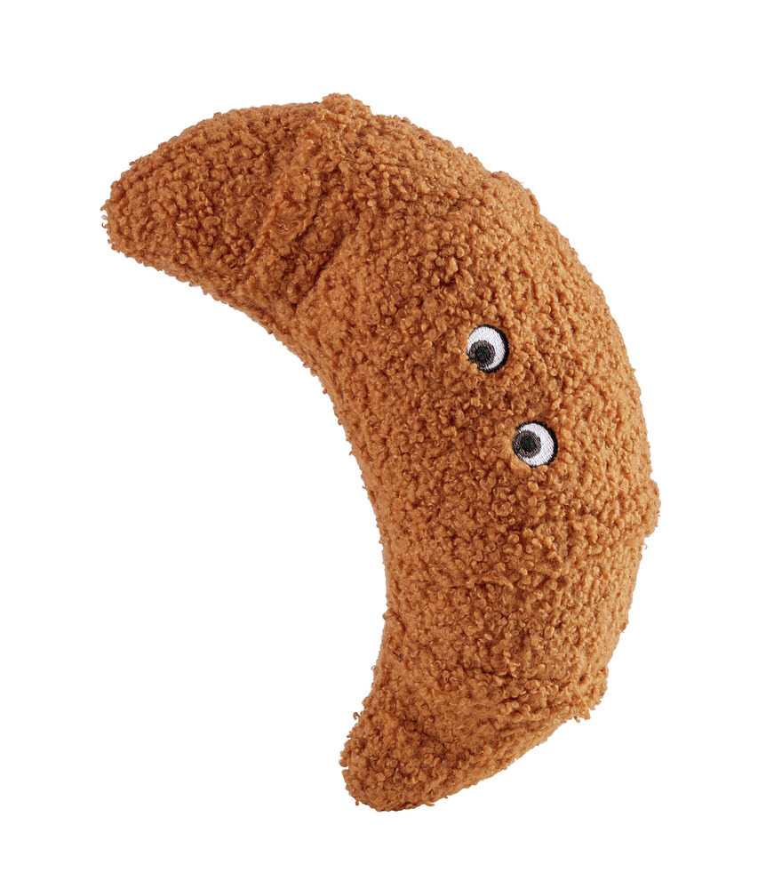 HUNTER Croissant Hundespielzeug, Plüsch, für alle Hundegrößen, weiches Material, lustiges Design mit aufgestickten Augen.