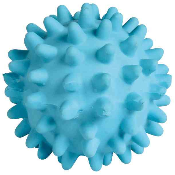 Blauer TRIXIE-Igelball aus Gummi für Hunde. Der Ball ist mit weichen Noppen versehen, die das Zahnfleisch massieren und das Kauen fördern. Geeignet für Hunde aller Größen. Perfekt für Spiel und Training. Durchmesser ca. 7 cm. Robust und langlebig, ideal f