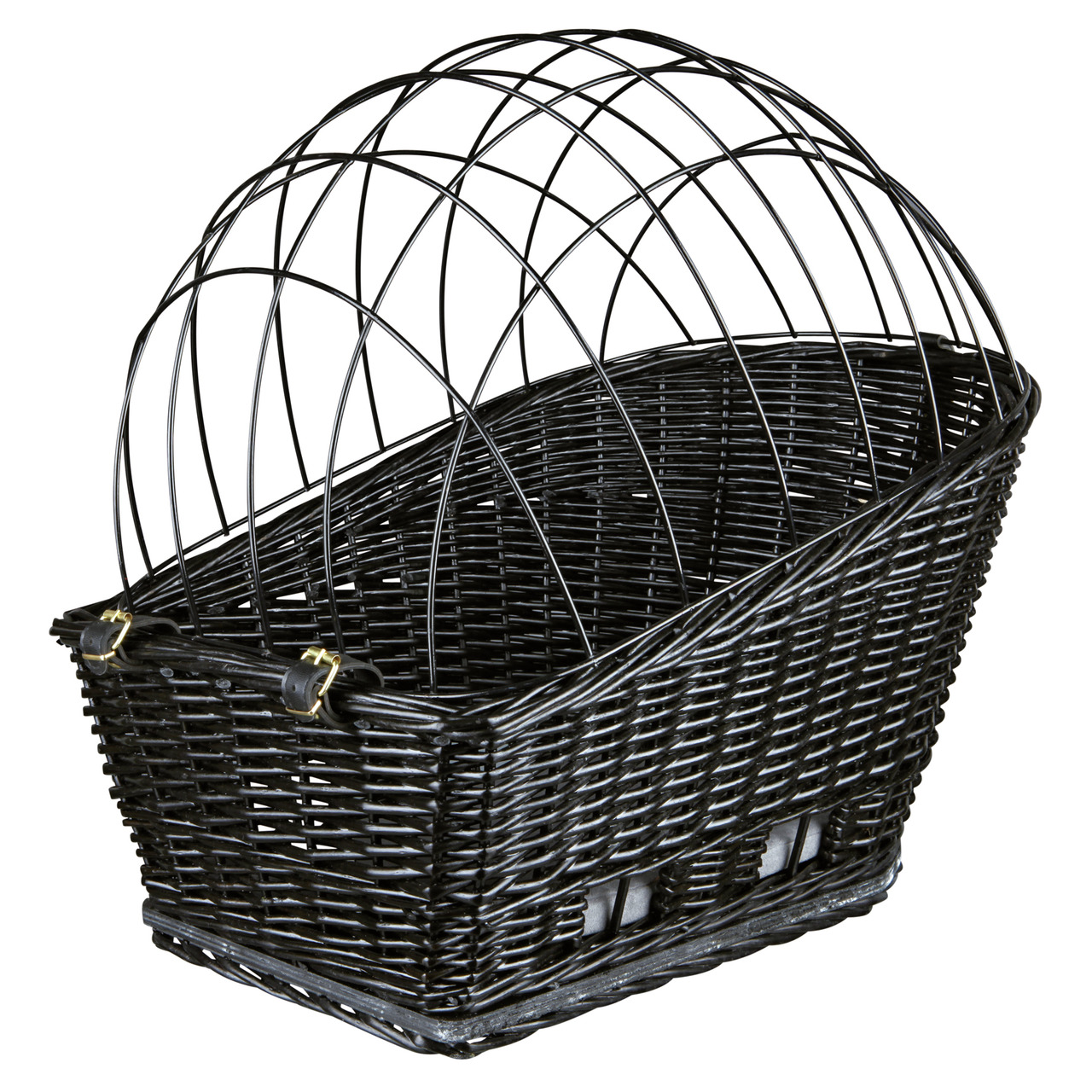 TRIXIE Fahrradkorb Weide, für kleine Hunde-Katzen, robust, mit Gitter, 2 Lederriemen, ideal für sicheren Transport.