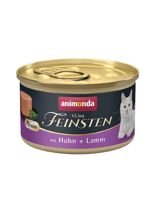 Animonda Vom Feinsten Mousse Huhn & Lamm, für ausgewachsene Katzen, 100 g, ideal für Feinschmecker-Katzen.