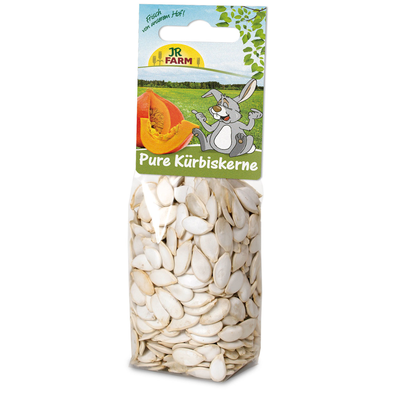 JR FARM Pure Kürbiskerne, Snack für Kleintiere (Kaninchen-Nagetiere), natürliche weiße Kürbiskerne, 1kg.