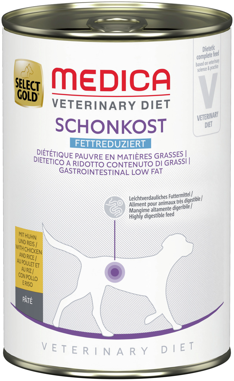 Select Gold Medica Schonkost fettreduziert Huhn & Reis 400 g | 4047777240259