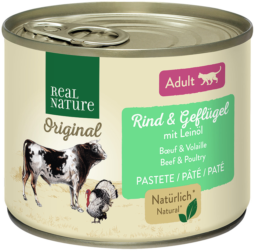 REAL NATURE Katze Adult Rind und Geflügel 200 g