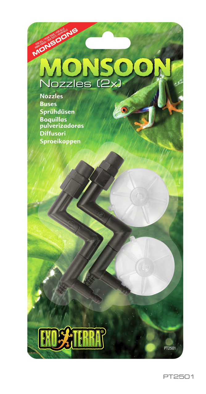 Exo Terra Monsoon Sprühdüsen (2 Stk) für Reptilien-/Amphibienhalter, passend für aut. Beregnungssysteme, tropisches Design.