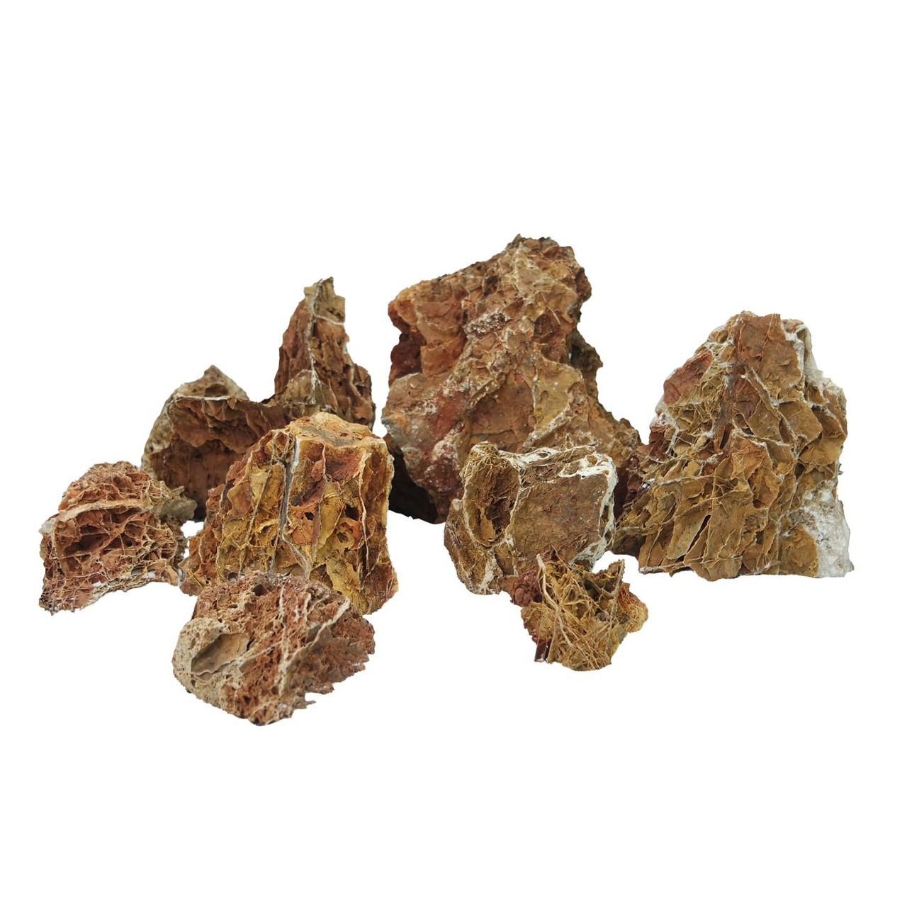 AQUA DELLA Deko-Steine, für Aquarien, rötlich-braun, unregelmäßige Struktur, ideal für realistische Unterwasserlandschaften.