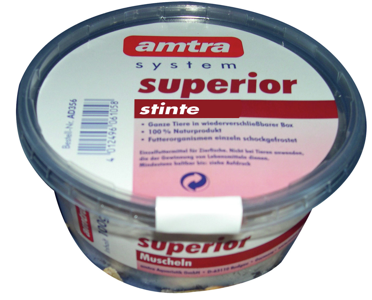Amtra Superior Stinte, Einzelfuttermittel für Zierfische, 100 % Natur, schockgefrostet, 100 g, wiederverschließbare Box.
