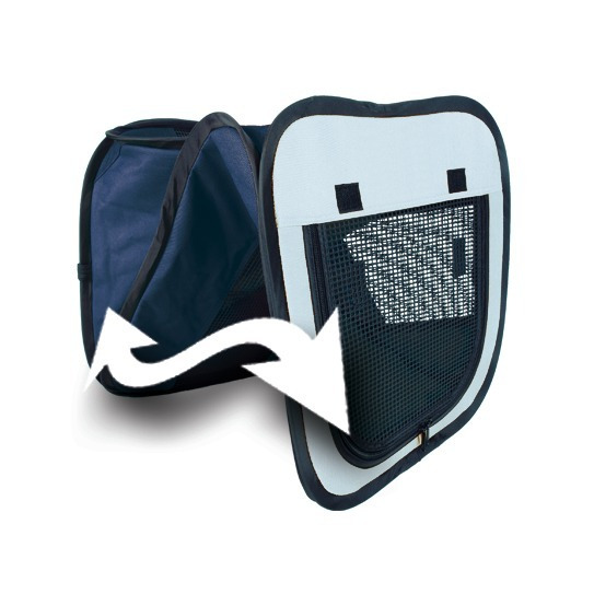 TRIXIE faltbare Transportbox, für Katzen & kl. Hunde, robust, blau, Netzfenster, leicht, tragbar, klappbar, ideal für Reisen/Tierarzt.