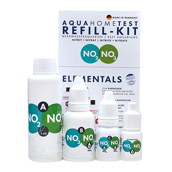 FAUNA MARIN AquaHomeTest Refill-Kit, Testkit f. Meerwasseraquarien, misst NO2/NO3, einfache Anwendung, Made in Germany.