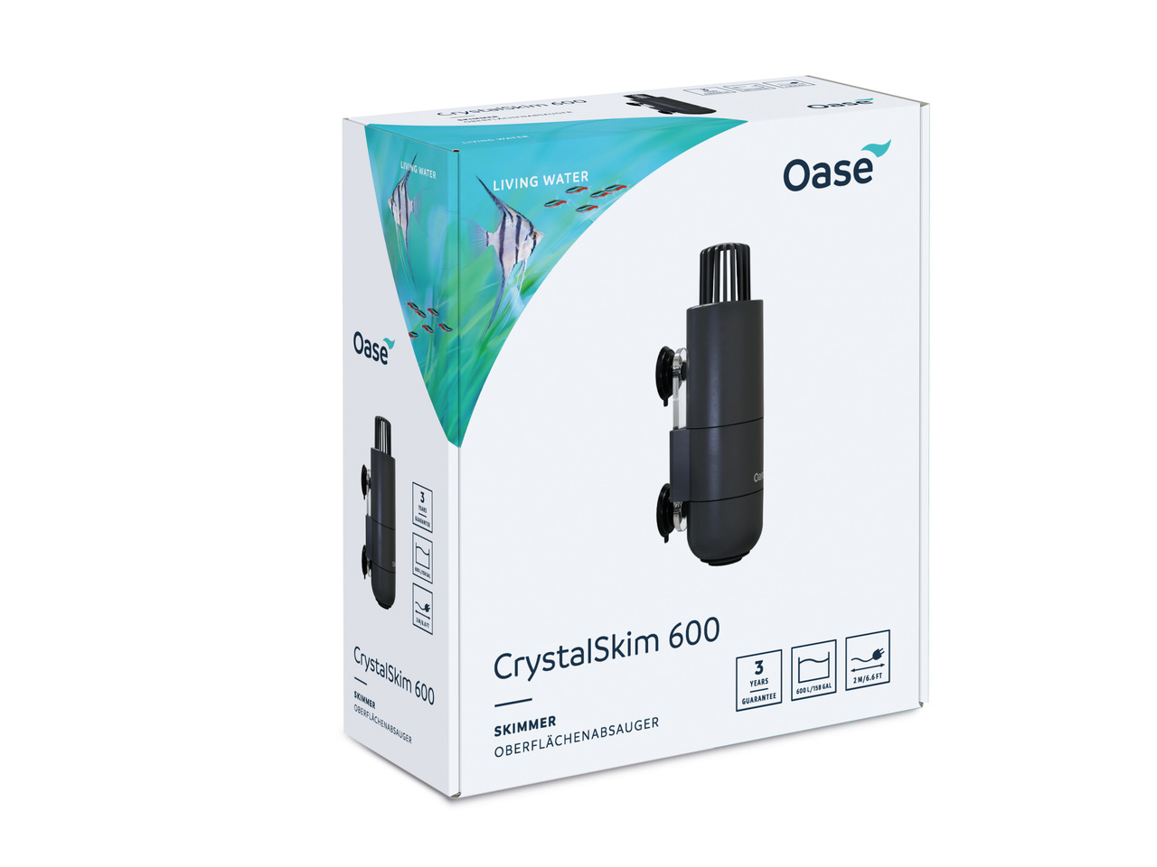 Oase CrystalSkim 600: Oberflächenskimmer für Aquarien bis 600 L, 3 Jahre Garantie, effektive Reinigung für Aquarienbesitzer.