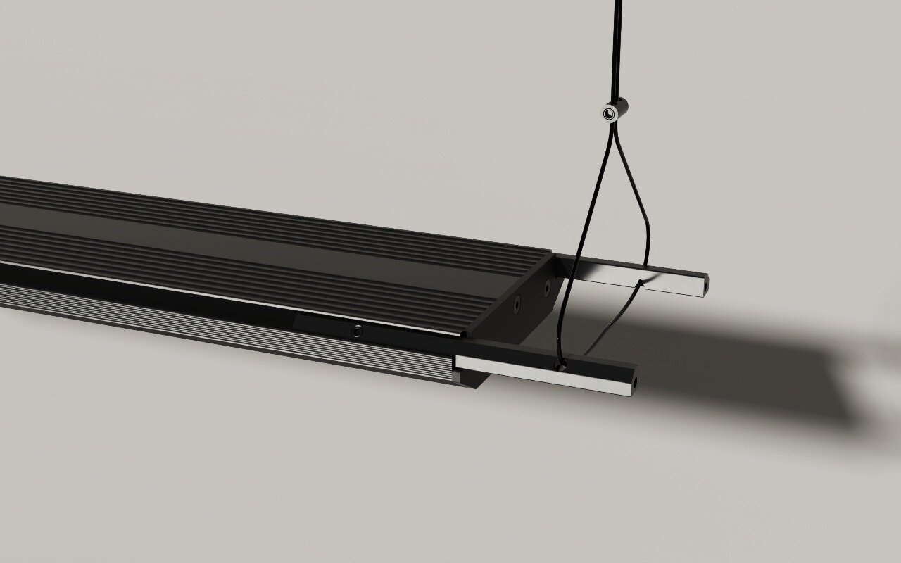 Chihiros WRGB II Slim LED-Leuchte, für Aquarien, schwarz, optimale Farbwiedergabe & Pflanzenwachstum, mit Aufhängung.