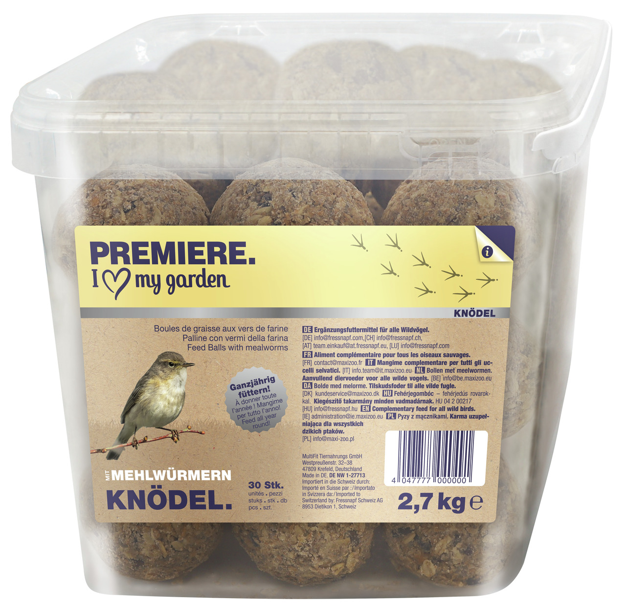 PREMIERE Knödel mit Mehlwürmern 30 Stück