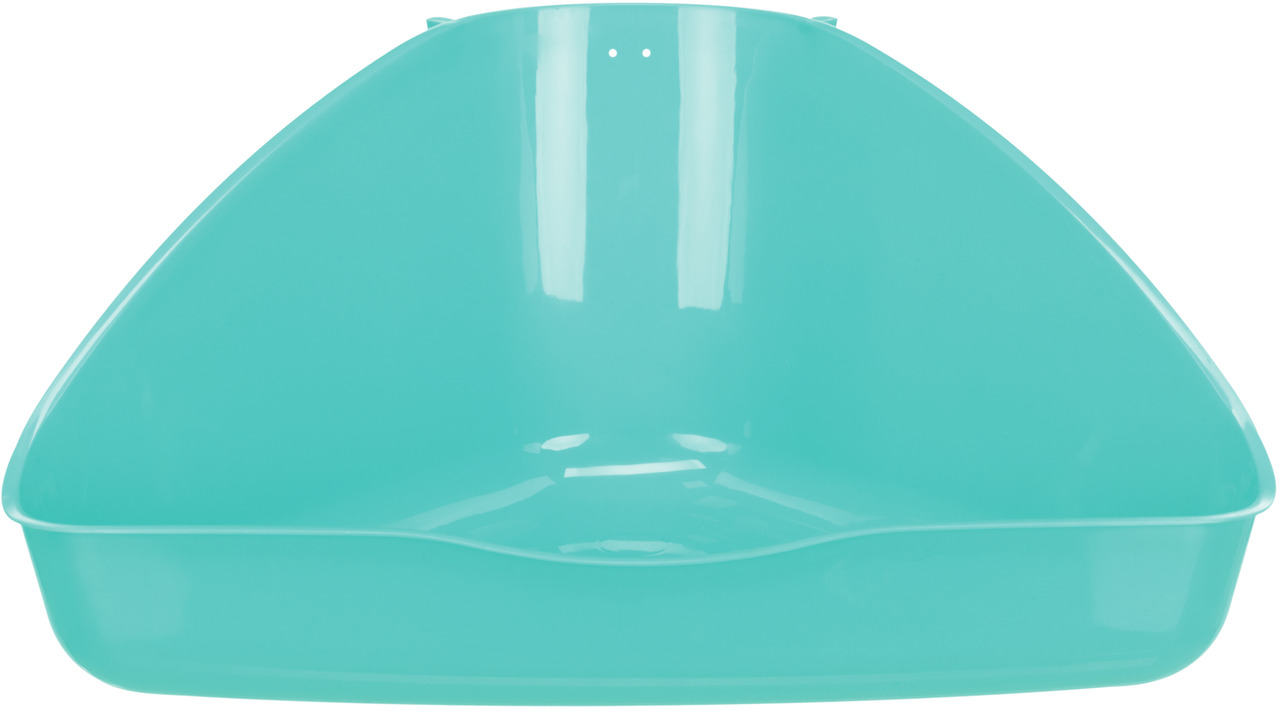 TRIXIE Ecktoilette, türkis, für Kaninchen/Meerschweinchen, platzsparend, hygienisch, leicht zu reinigen, Kunststoff.