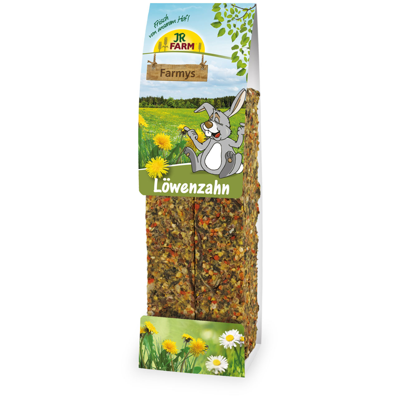 JR FARM Farmys Löwenzahn, Ergänzungsfutter f. Kleintiere (Kaninchen-Nagetiere), 2 Sticks, Löwenzahn, "Frisch vom unserem Hof!;https:--pim.mp.group-KoelleZoo-volumes-jtl_images-666-667-2517-4024344062681_11.jpg;2;JR Farmys Löwenzahn 160g Bild 2;JR FARM Kna