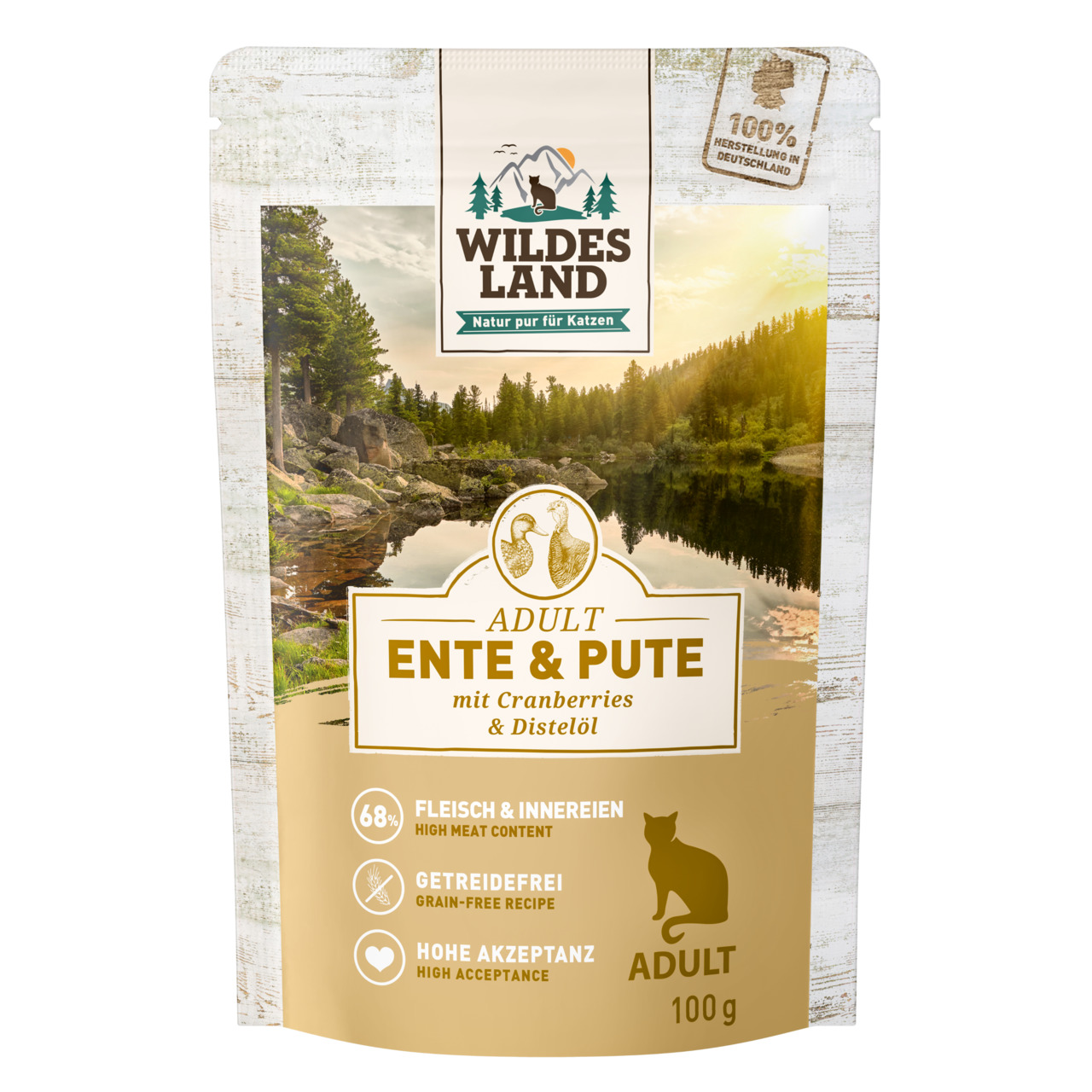 WILDES LAND Pouchbeutel Ente & Pute 100 g