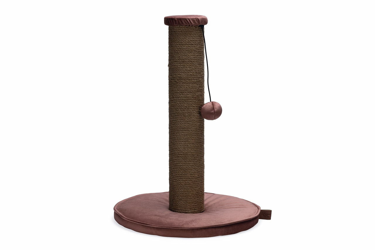 Kratzbaum „Designed by Lotte“ für Katzen, Braun, Sisalsäule, gepolstert, Spielball, ideal zum Kratzen & Spielen.
