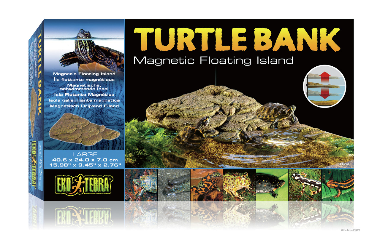 Exo Terra Turtle Bank, schwimmende Insel für Wasserschildkröten, Größe Large (40,6x24,0x7,0 cm), natürliche Sonnenfläche, ideal für Haltung.