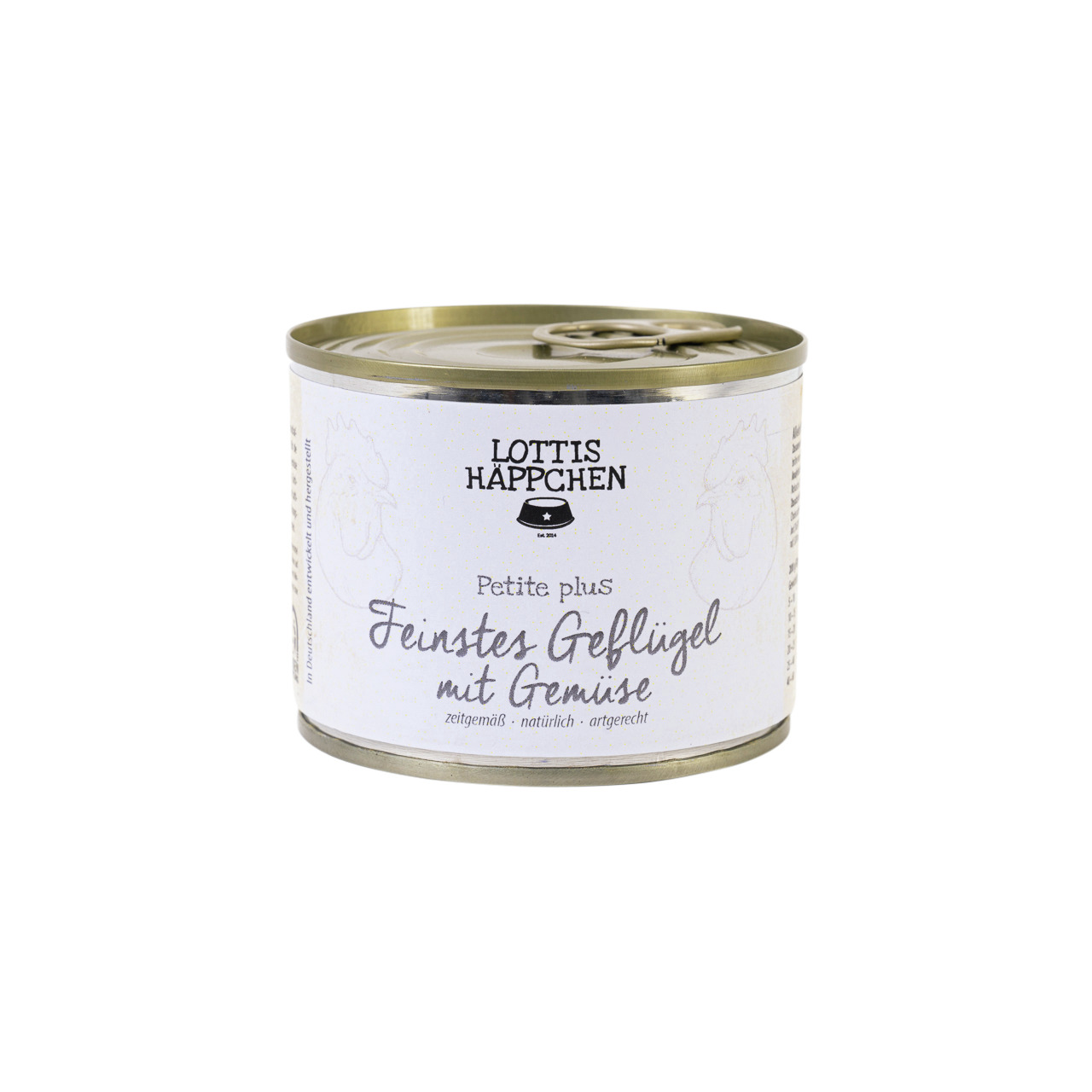 Lottis Häppchen Petite+ Geflügel+Gemüse, für Hunde, 200 g, „zeitgemäß – natürlich – artgerecht“.