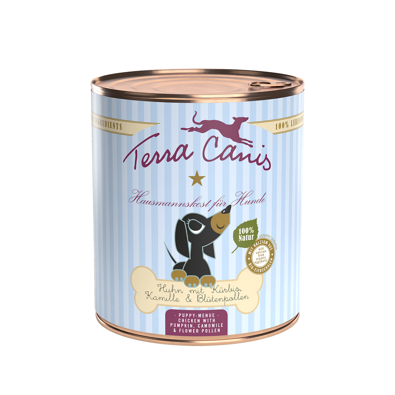 Terra Canis Welpe Huhn mit Kürbis, Kamille und Blütenpollen Hunde Nassfutter 800 g