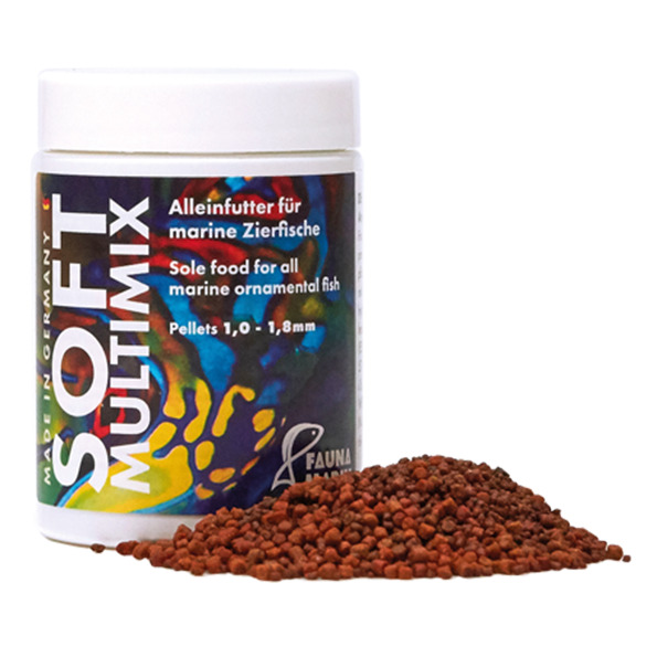 FAUNA MARIN Soft MultiMix, Alleinfutter f. marine Zierfische, 100 g, Pellets 1,0-1,8 mm, für Meerwasseraquarien, Made in Germany.