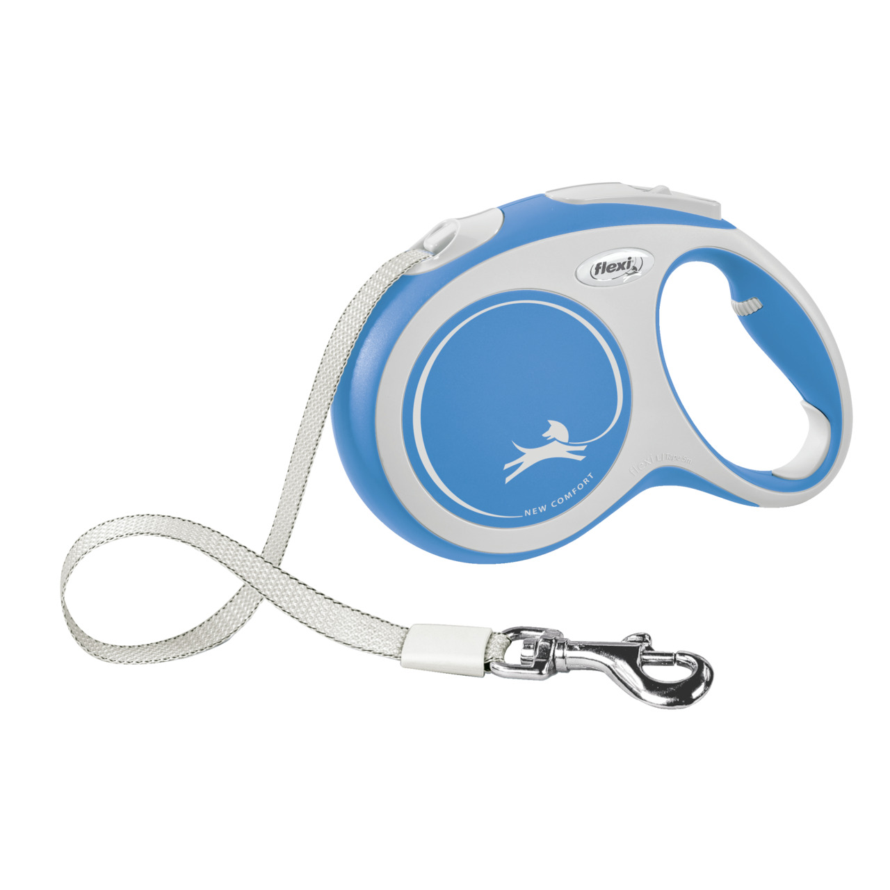 Flexi New COMFORT Gurt L 5 Meter blau Roll-Leine für Hunde