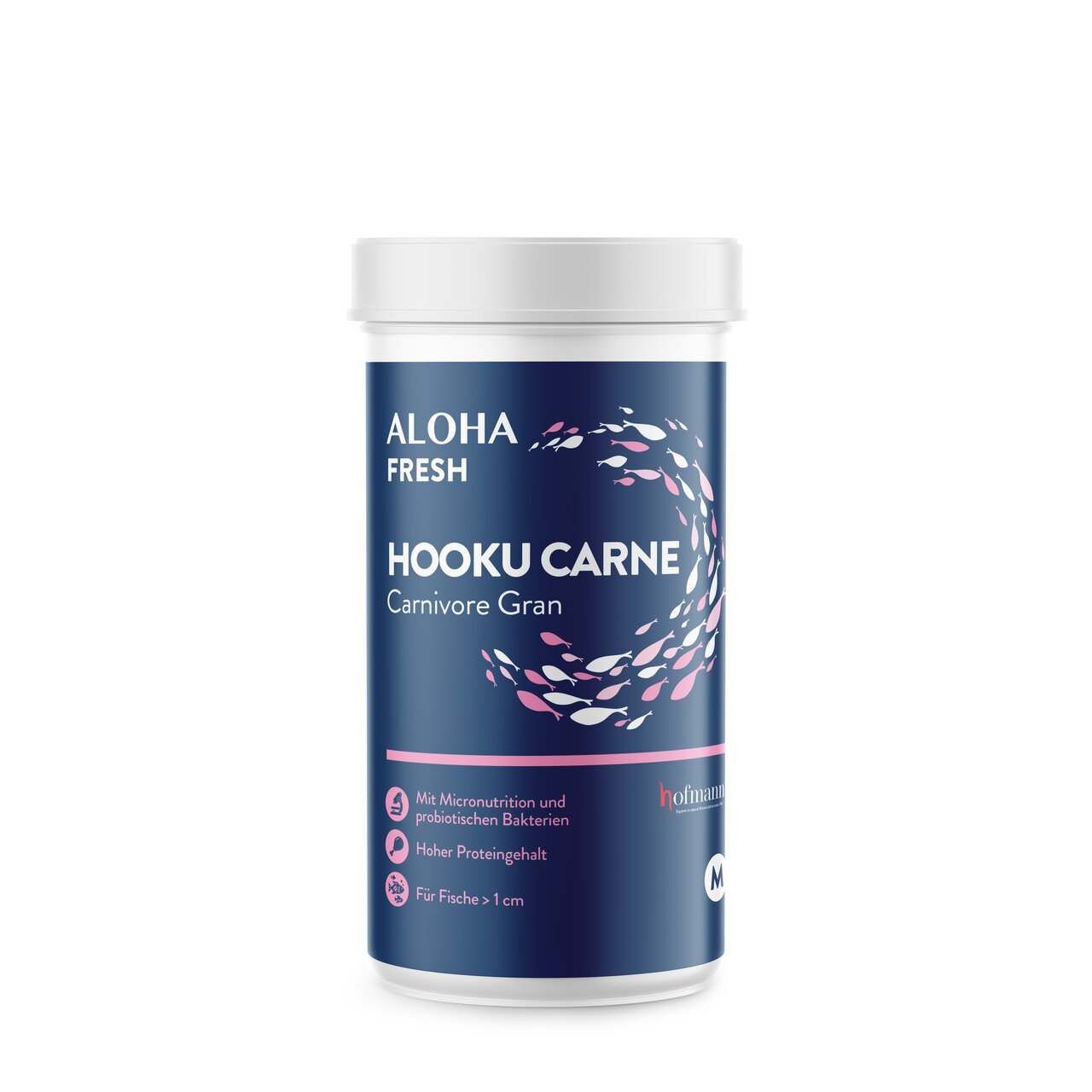 ALOHAFRESH Hooku Carne Fischfutter für Raubfische, Geschmacksrichtung: Fleisch, hohe Proteinwerte, 70g, geeignet für Fische >1cm.
