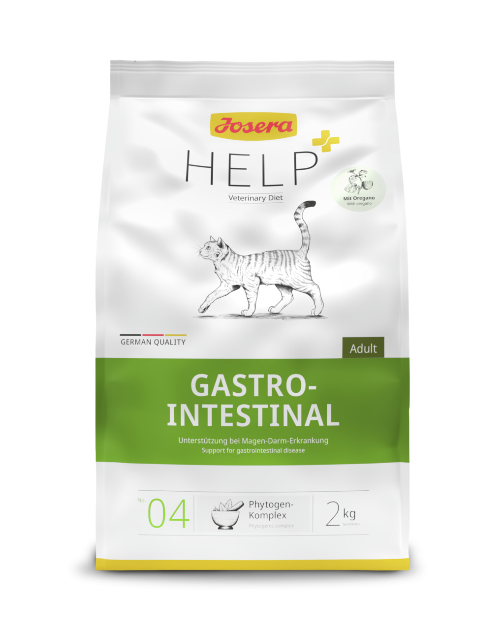 Josera Help Gastrointestinal, 2 kg, Katzen-Spezialfutter bei Magen-Darm-Problemen, mit Phytogen-Komplex & Oregano.