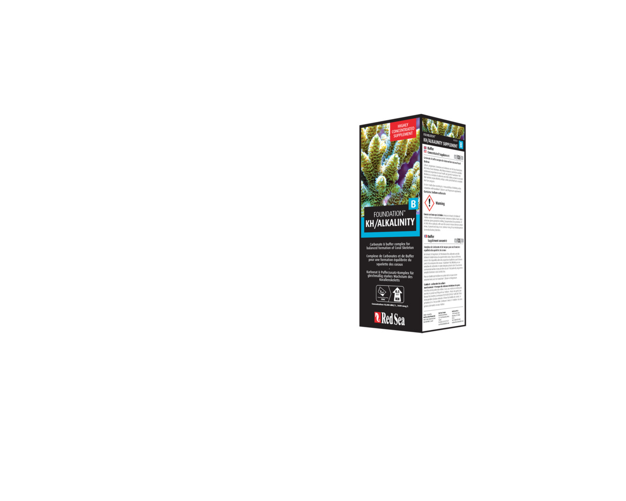 Red Sea Foundation B KH-Alkalinity Supplement, für Meerwasseraquarien, stabilisiert Karbonathärte, hochkonzentriert.