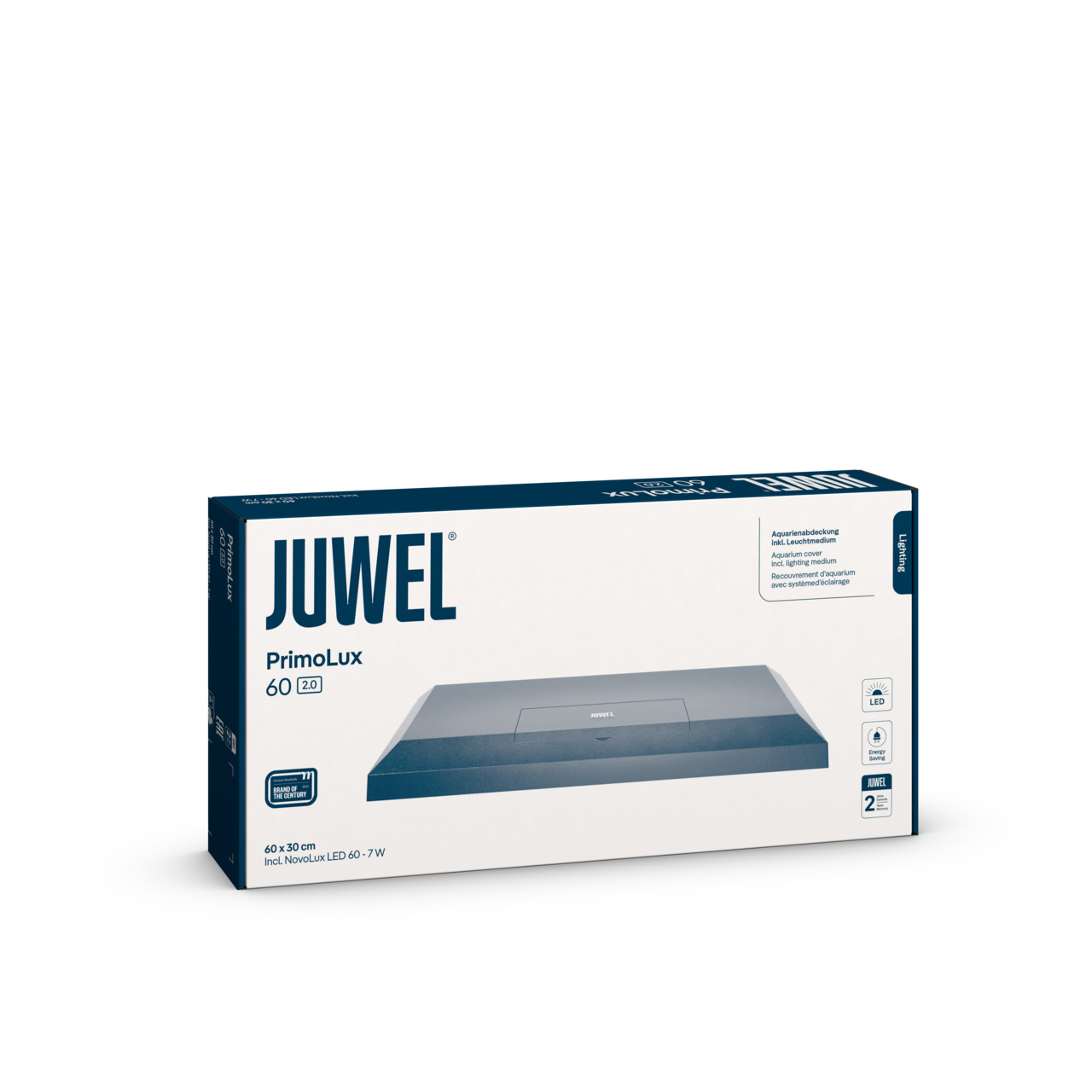 JUWEL PrimoLux 60 2.0 Aquariumabdeckung, für Aquarienbesitzer, mit NovaLux LED 60 (7W), Maße 60x30 cm, 2 Jahre Garantie.