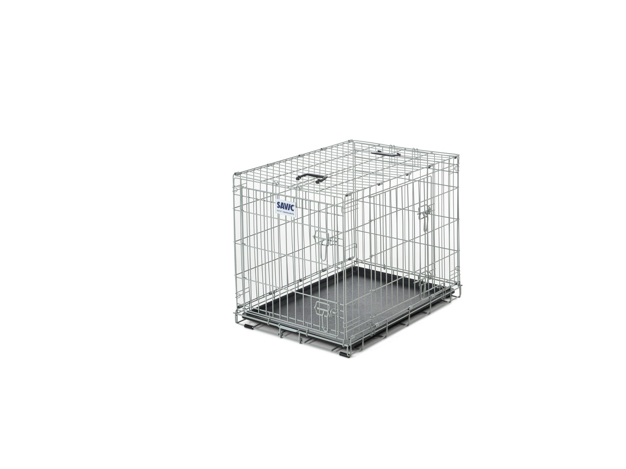 SAVIC Hundebox Dog Residence, silber, Metall, mit Kunststoffwanne, für Hunde, sicherer Transport/Rückzugsort, EAN 5411388329204.