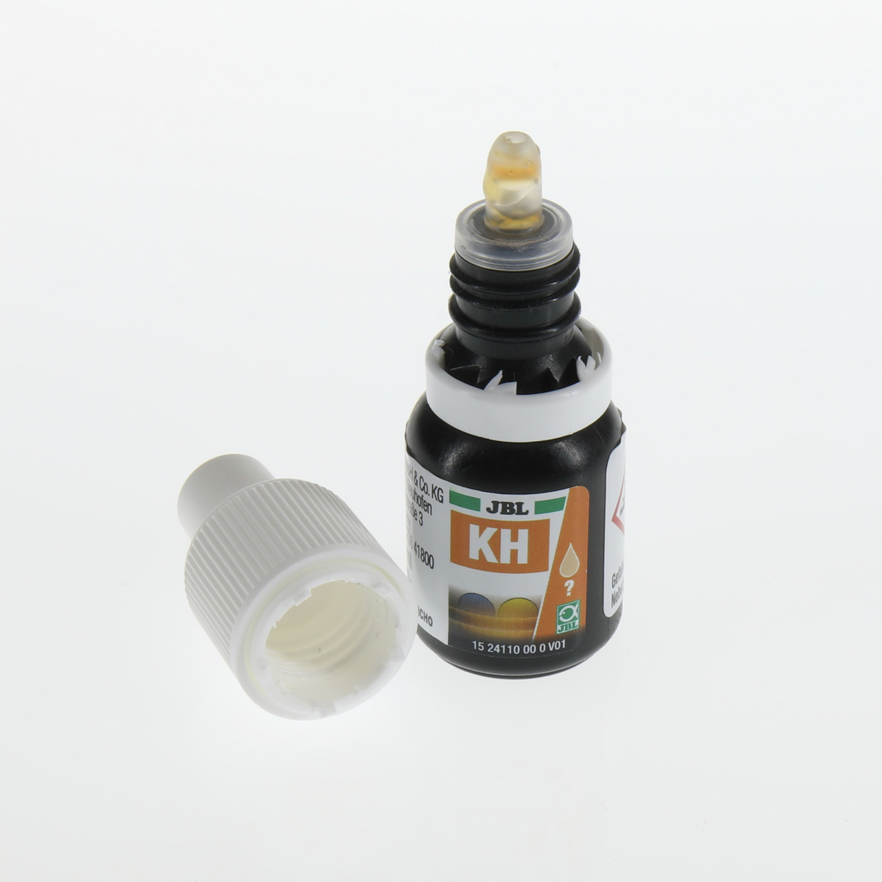 JBL KH Test, Wassertest für Aquarien+Teiche, misst Karbonathärte (KH), 15 ml, für Aquarien-+Teichbesitzer.