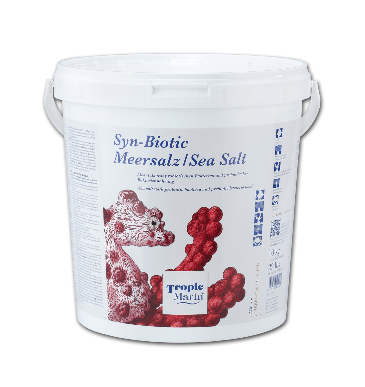 Tropic Marin Syn-Biotic Meersalz, für Meerwasseraquarien, mit probiotischen Bakterien, 10 kg.