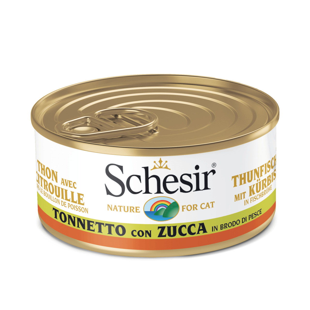 Sparpaket 48 x 70 g Schesir Adult Thunfisch und Kürbis in Kochbrühe Katzen Nassfutter