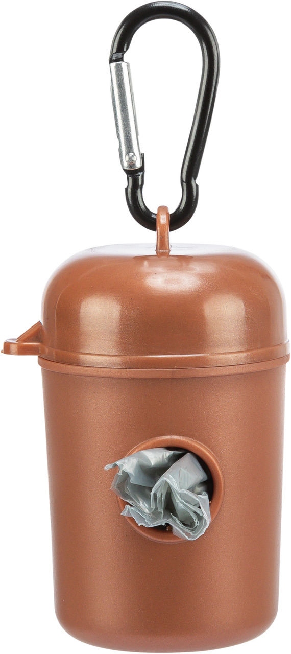 TRIXIE Kotbeutelspender, Hundebesitzer, braun, mit Karabiner, inkl. Rolle, kompakt, leicht & robust, ideal für Spaziergänge.