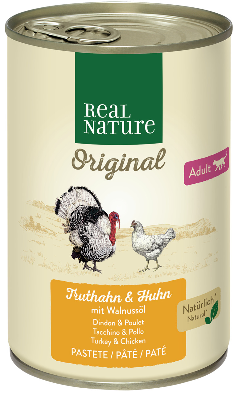 REAL NATURE Katze Adult Truthahn und Huhn 400 g