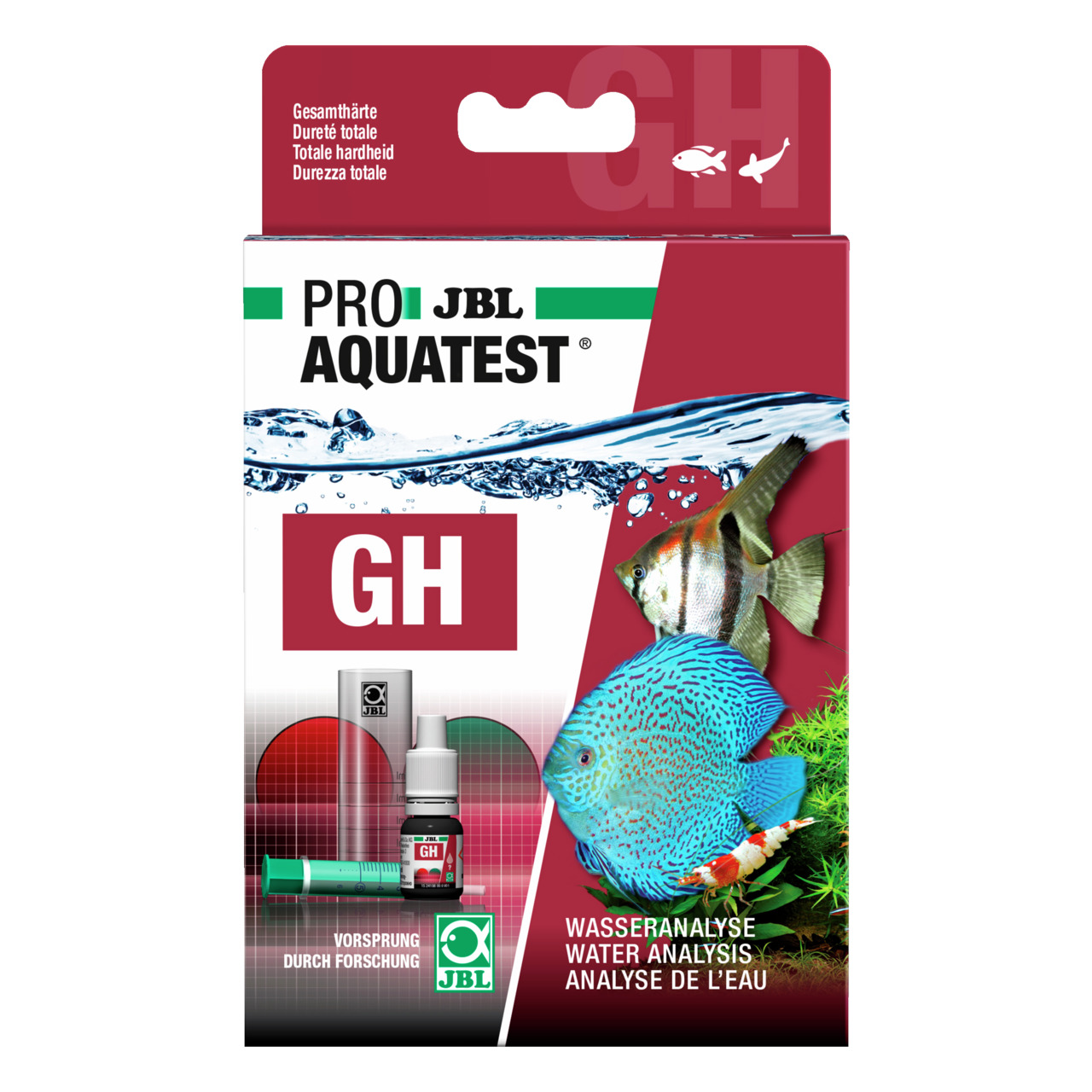 JBL ProAquaTest GH, Wassertest-Set f. Gesamthärte, Zielgr.: Aquarienbesitzer (Süß-/Meerwasser), inkl. Testflüssigkeit & Zubehör.