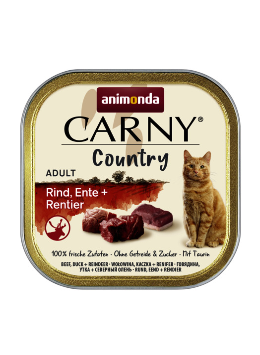 Animonda Carny Country Adult Rind, Ente + Rentier Katzen Nassfutter 100 g