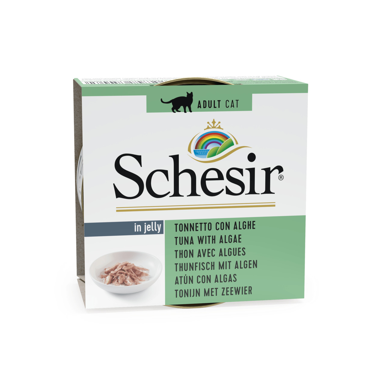 Sparpaket 24 x 85 g Schesir Adult Thunfisch mit Algen in Jelly Katzen Nassfutter