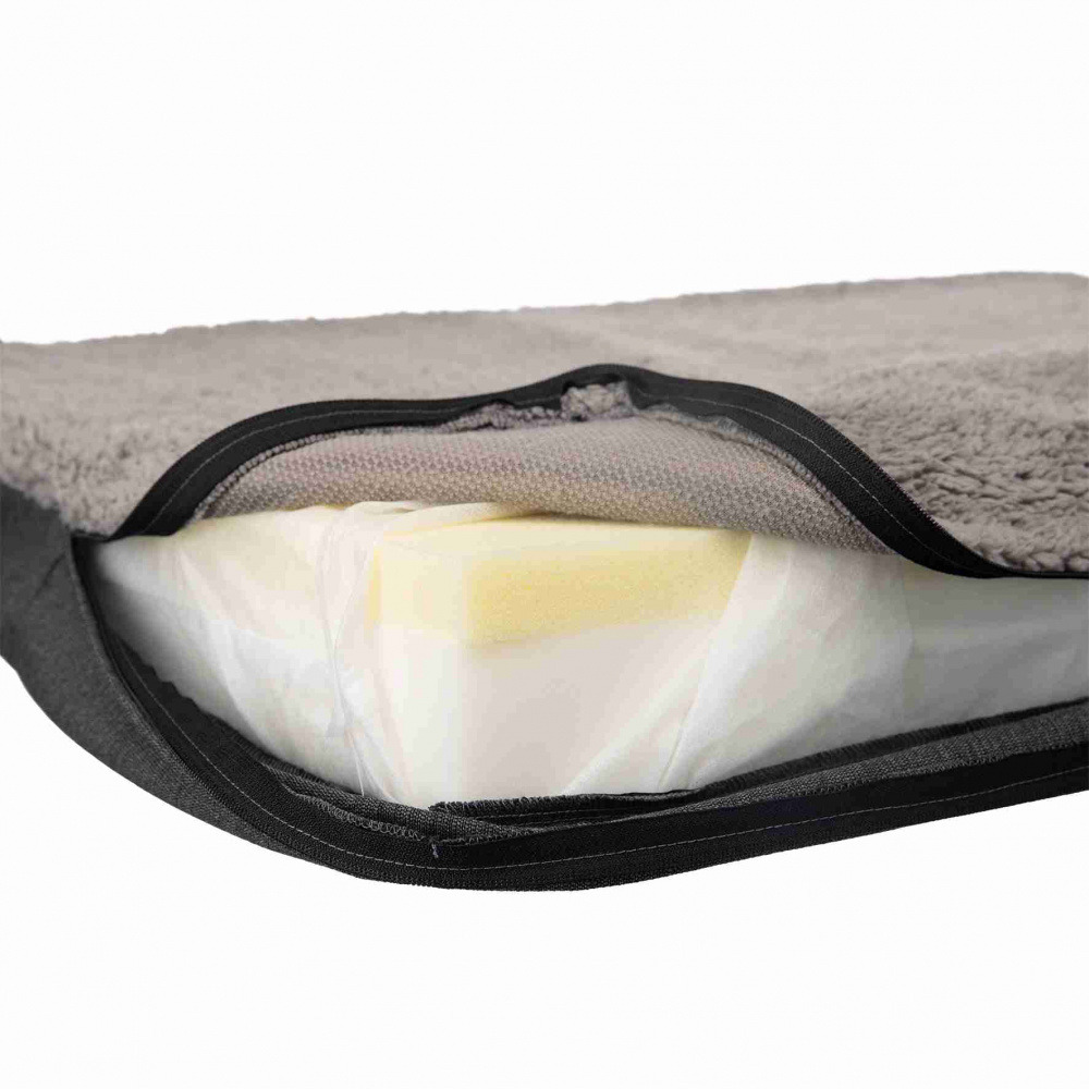TRIXIE Hundebett Vital Komfort, für alle Hunde, grau, orthopädisch, weicher Plüsch, abnehmbarer Bezug, ideal für ältere Hunde.