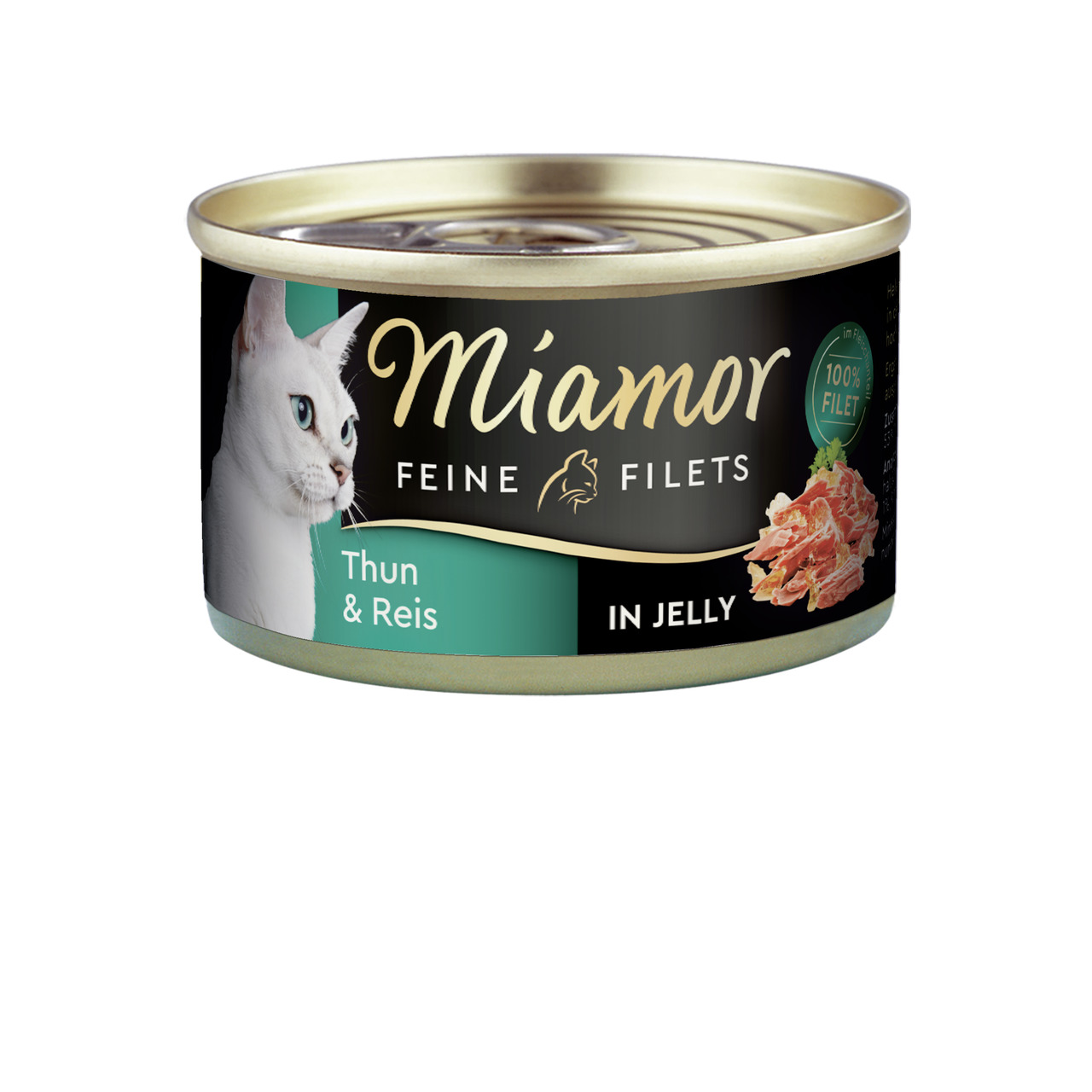 Miamor Feine Filets Katzenfutter, Thun & Reis in Jelly, 100 % Filet, 100 g, für Katzen.