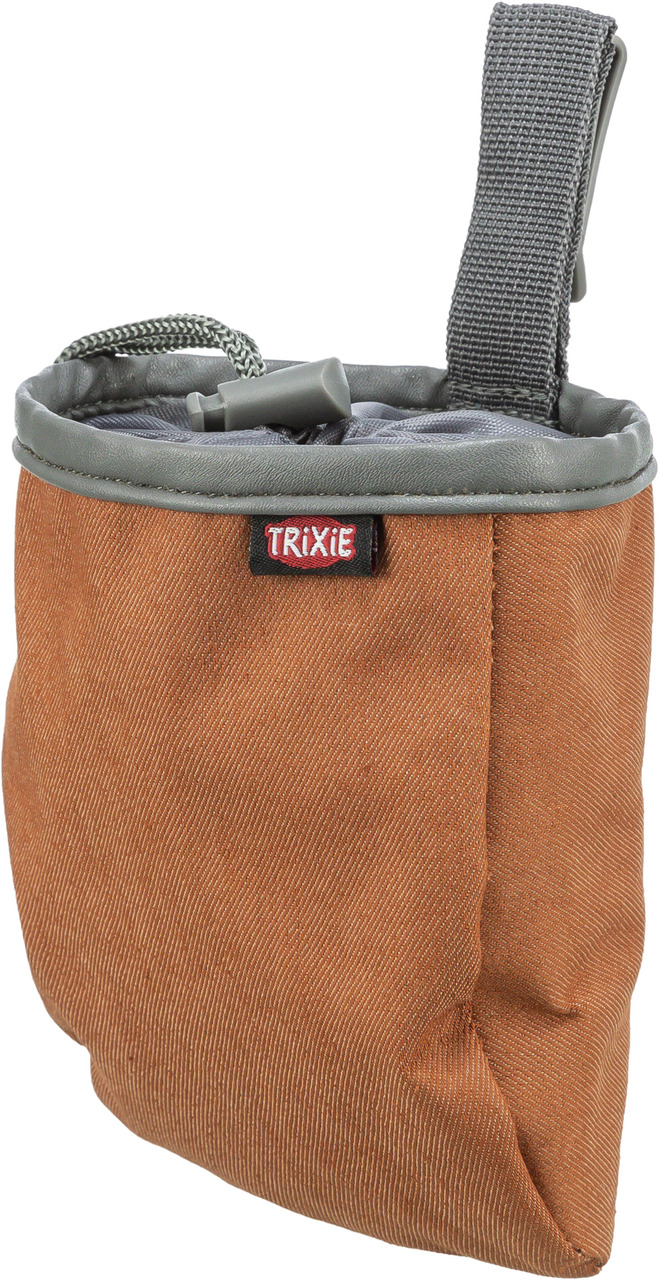TRIXIE Dog Activity Leckerlibeutel Braun, für Hundebesitzer, robust, Kordelzug, Befestigungsschlaufe, ideal für Training-Spaziergang.