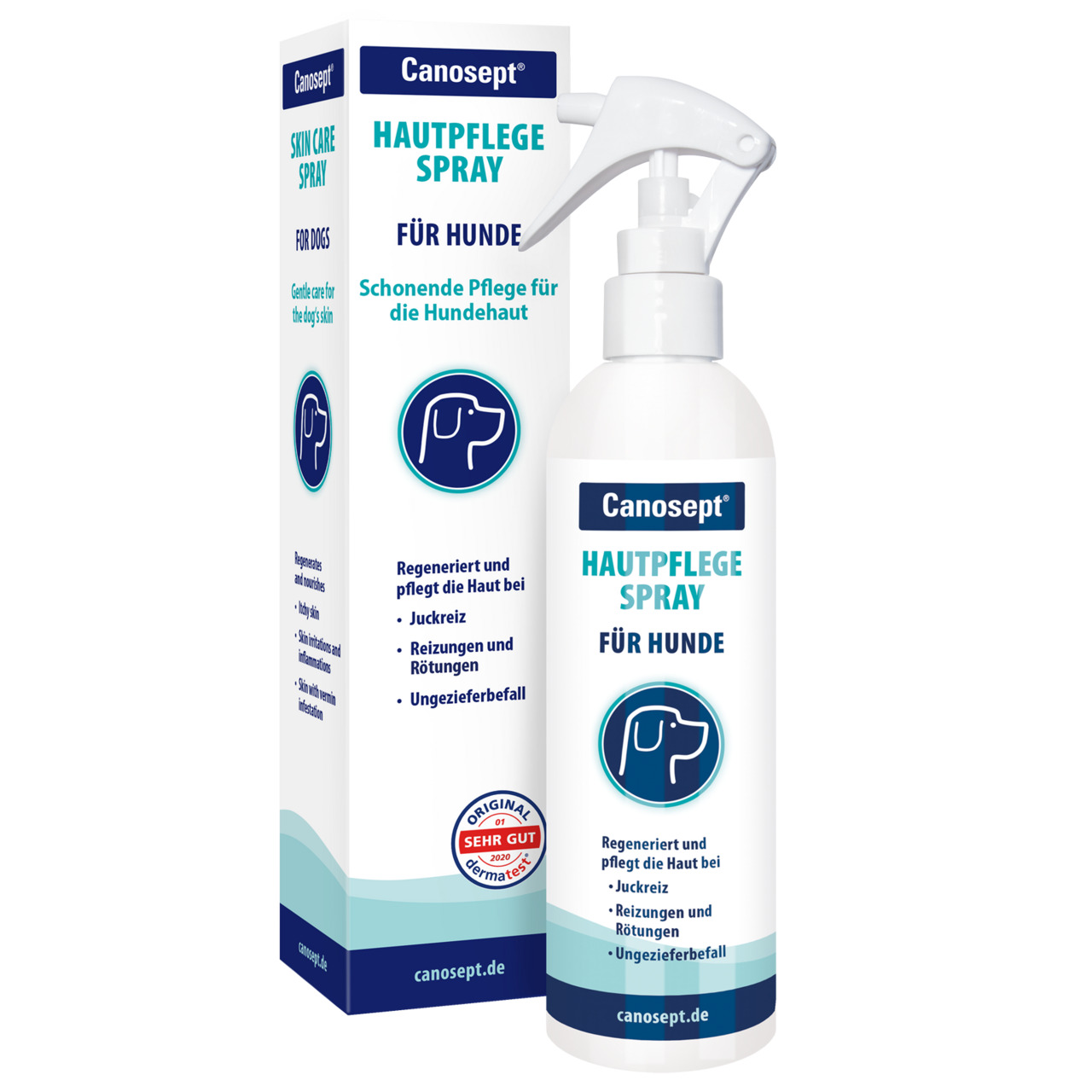 Canosept Hautpflege Spray, 250 ml, für Hunde: Sanfte Pflege bei Juckreiz, Rötungen & Ungezieferbefall.