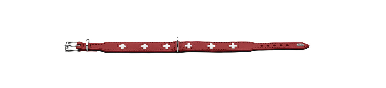 HUNTER Halsband Swiss 42 rot/schwarz