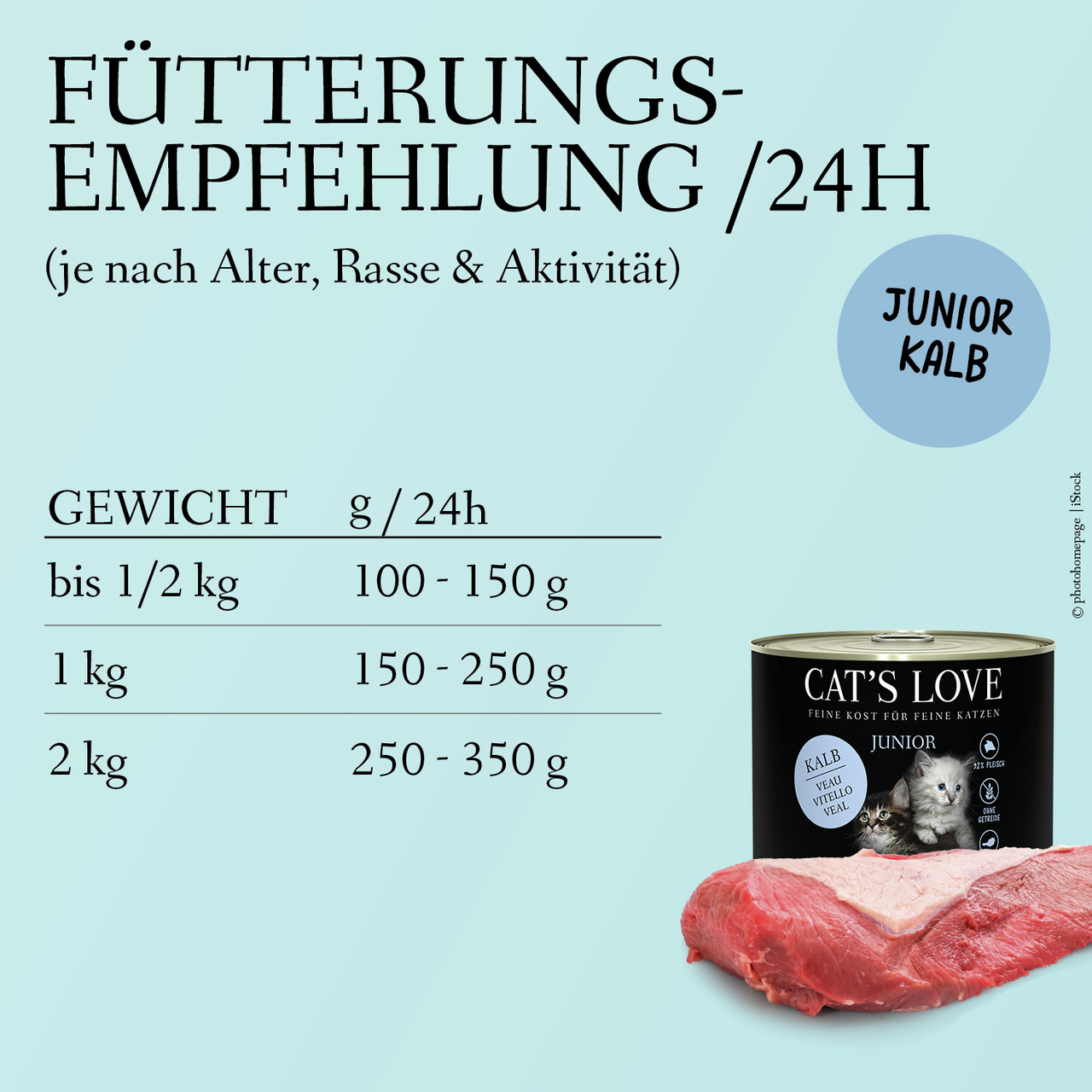 Sparpaket 6 x 200 g Cat's Love Junior Kalb Katzen Nassfutter