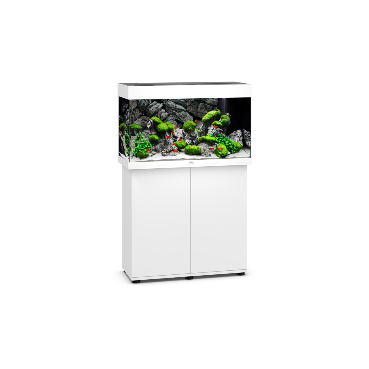 JUWEL Rio 180 LED Aquarium-Set, Weiß, 180 l, LED-Beleuchtung, Filtersystem, Unterschrank, für Süßwasserfische, elegant.