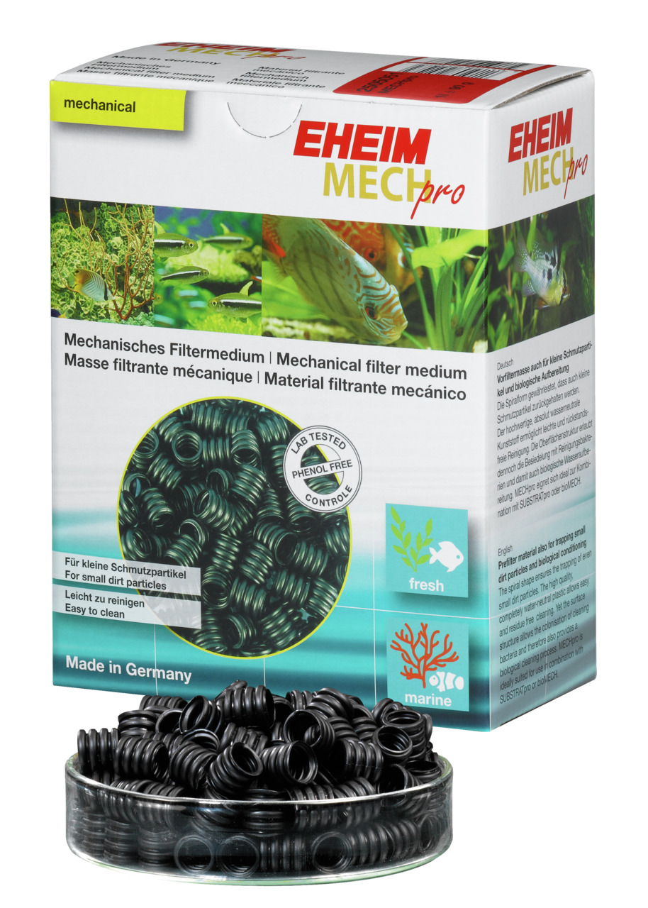 EHEIM MECHpro Filtermedium, für Süß--Meerwasseraquarien, spiralförmig, phenolfrei, leicht zu reinigen, 1L, Made in Germany.