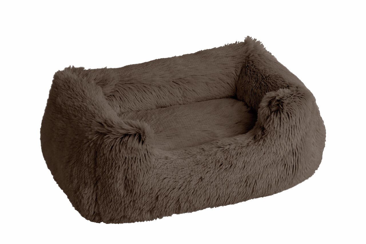 Weiches HUNTER Hundebett aus Plüsch für Hunde, rechteckig, braun, für höchsten Komfort und Gemütlichkeit.