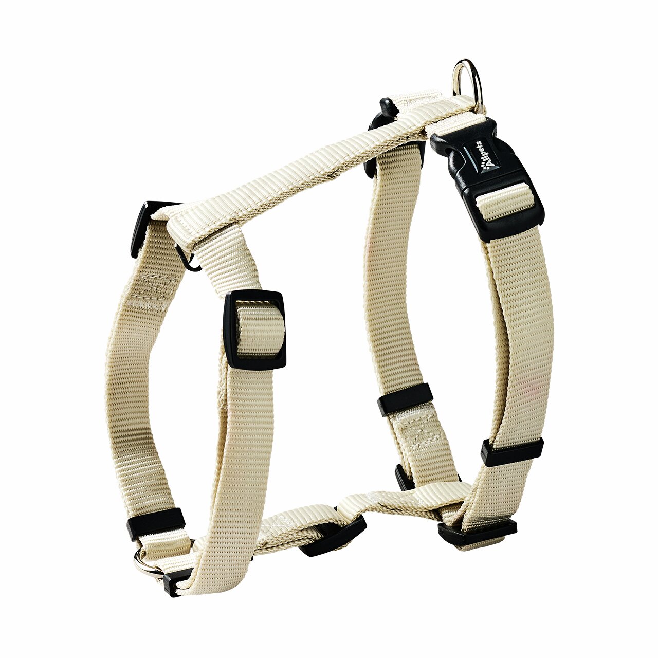 Allpets Hundegeschirr, beige, für Hunde aller Größen, Nylon, verstellbar, mit Metallring, hoher Komfort & Sicherheit, ideal täglich.