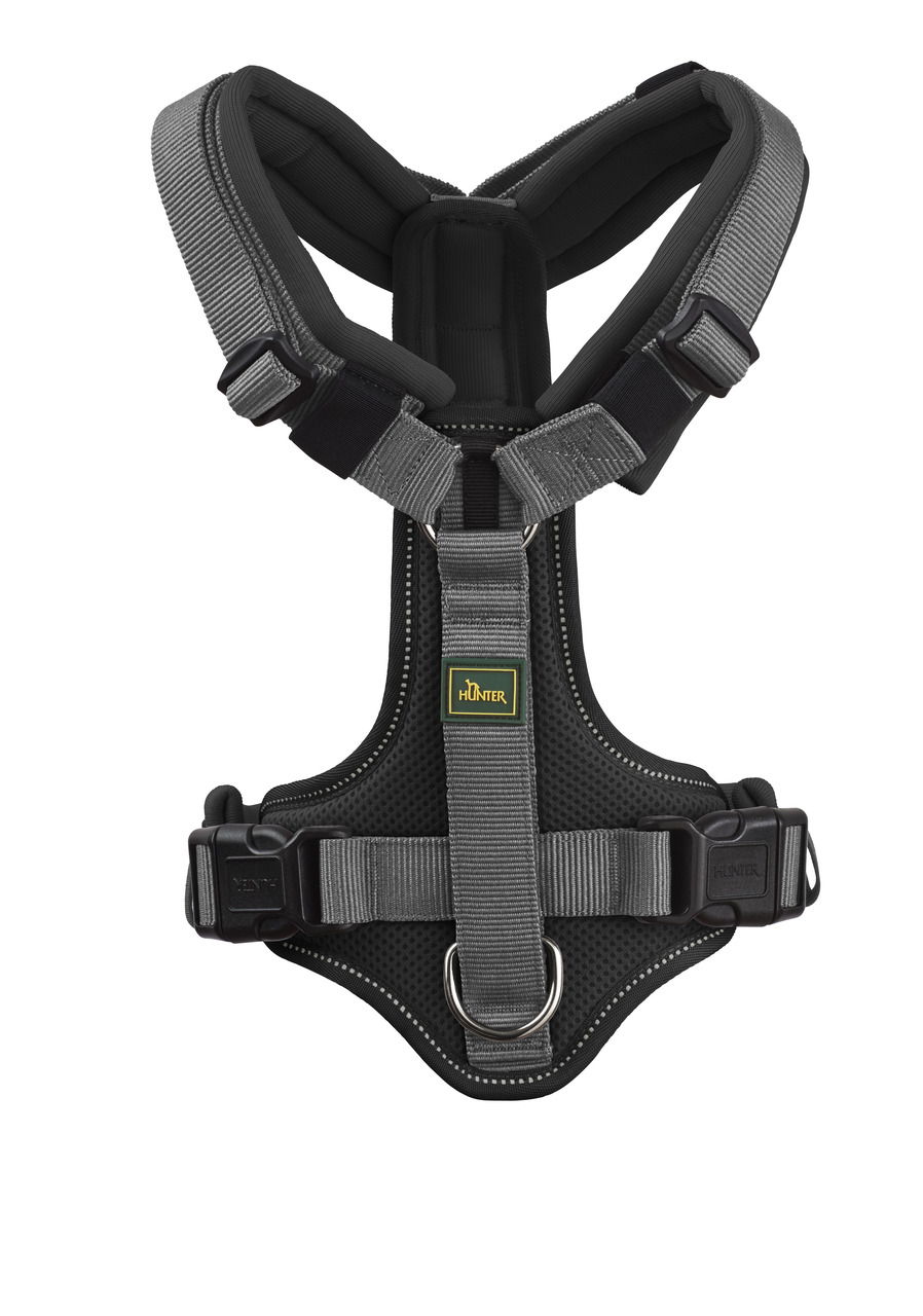 HUNTER Geschirr Maldon Up 69-105/L schwarz/grau