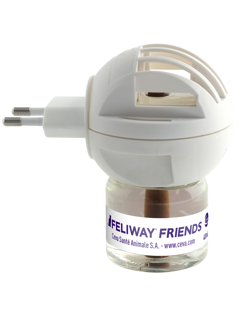 Feliway Friends Verdampfer (Ceva), für Katzenhalter, reduziert Spannungen zw. Katzen, inkl. 48-ml-Nachfüllflasche, Steckdosennutzung.